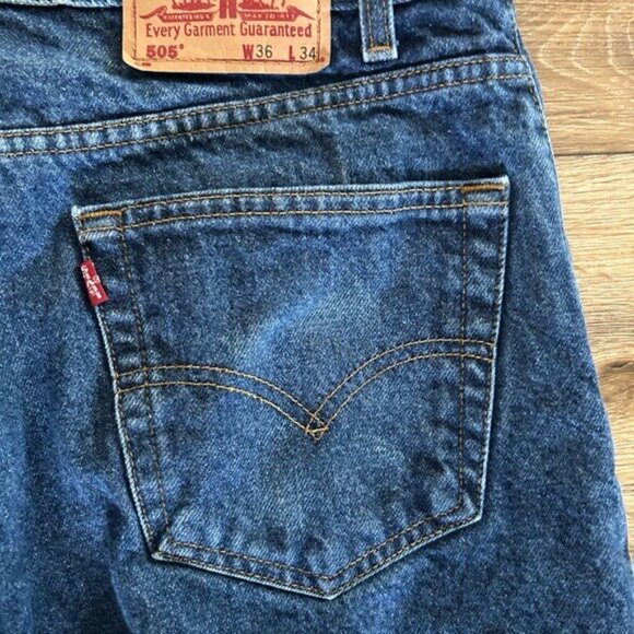 Vintage 80’s Levi’s 505 Men’s Denim Straight Jeans 36 Waist - Picture 13 of 16